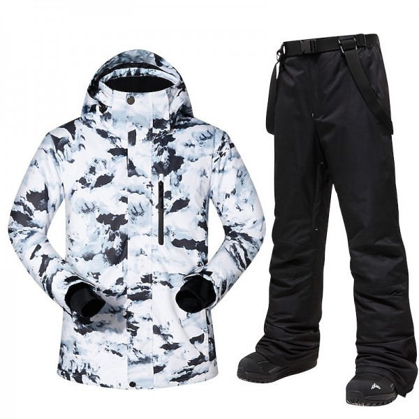MUTUSNOW Men's Ski Jacket with Bib Pants Ski Suit Outdoor Winter Thermal Warm Waterproof Windproof Breathable Detachable Hood Snow Suit Clothing Suit for Skiing Snowboarding Winter Sports MUTUSNOW Men's Ski Jacket with Bib Pants Ski Suit Outdoor Winter Thermal Warm Waterproof Windproof Breathable Detachable Hood Snow Suit Clothing Suit for Skiing Snowboarding Winter Sports