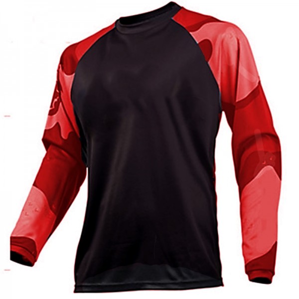 Men&#039;s Cycling Jersey Downhill Jersey Dirt Bike Jersey Long Sleeve Mountain Bike MTB Road Bike Cycling Winter Black / Orange Black+Dark Purple Black Geometic Bike Jersey Thermal Warm Windproof