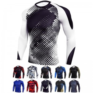 Men&#039;s Compression Shirt Running Shirt Long Sleeve Base Layer Athletic Spring Spandex Breathable Moisture Wicking Soft Fitness Gym Workout Running Sportswear Activewear Optical Illusion 3# 4# 5#