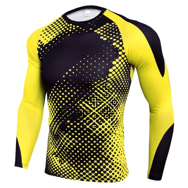 Men&#039;s Compression Shirt Running Shirt Long Sleeve Base Layer Athletic Spring Spandex Breathable Moisture Wicking Soft Fitness Gym Workout Running Sportswear Activewear Optical Illusion 3# 4# 5#