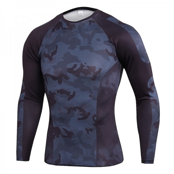 Men&#039;s Compression Shirt Running Shirt Long Sleeve Base Layer Athletic Spring Spandex Breathable Moisture Wicking Soft Fitness Gym Workout Running Sportswear Activewear Optical Illusion 3# 4# 5#