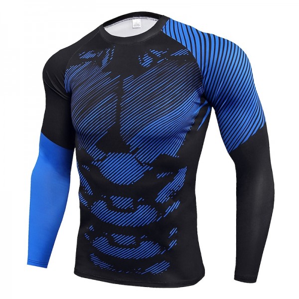 Men&#039;s Compression Shirt Running Shirt Long Sleeve Base Layer Athletic Spring Spandex Breathable Moisture Wicking Soft Fitness Gym Workout Running Sportswear Activewear Optical Illusion 3# 4# 5#