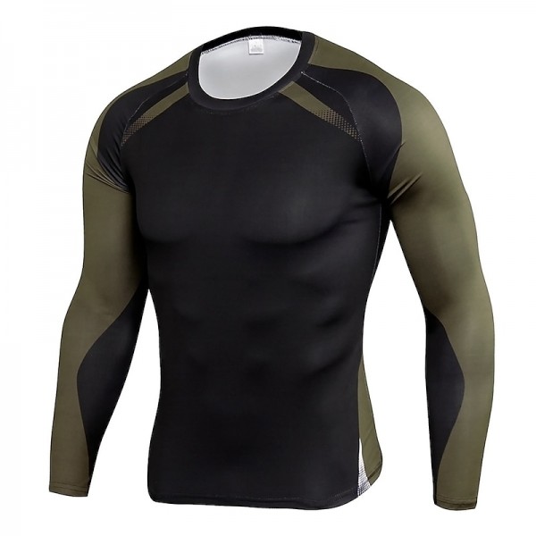 Men&#039;s Compression Shirt Running Shirt Long Sleeve Base Layer Athletic Spring Spandex Breathable Moisture Wicking Soft Fitness Gym Workout Running Sportswear Activewear Optical Illusion 3# 4# 5#