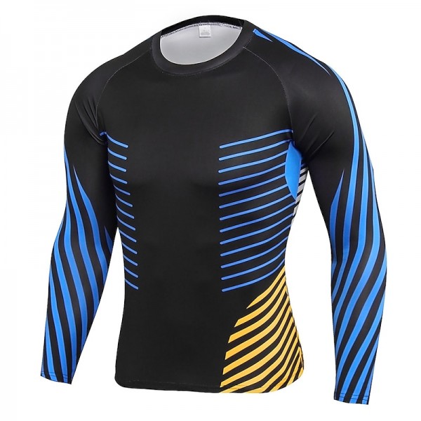 Men&#039;s Compression Shirt Running Shirt Long Sleeve Base Layer Athletic Spring Spandex Breathable Moisture Wicking Soft Fitness Gym Workout Running Sportswear Activewear Optical Illusion 3# 4# 5#