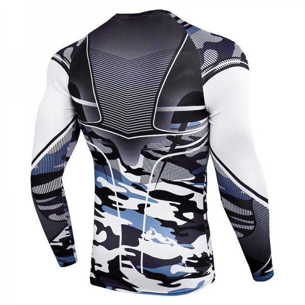 Men&#039;s Compression Shirt Running Shirt Long Sleeve Base Layer Athletic Spring Spandex Breathable Moisture Wicking Soft Fitness Gym Workout Running Sportswear Activewear Optical Illusion 3# 4# 5#