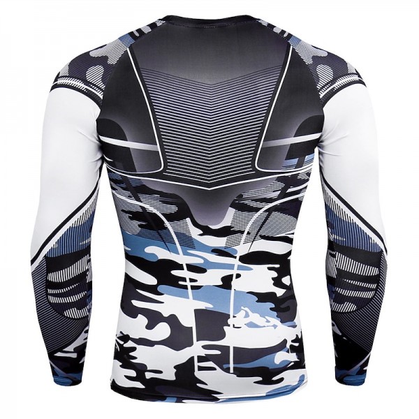 Men&#039;s Compression Shirt Running Shirt Long Sleeve Base Layer Athletic Spring Spandex Breathable Moisture Wicking Soft Fitness Gym Workout Running Sportswear Activewear Optical Illusion 3# 4# 5#