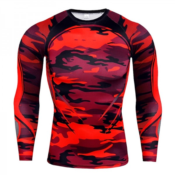 Men&#039;s Compression Shirt Running Shirt Long Sleeve Base Layer Athletic Spring Spandex Breathable Moisture Wicking Soft Fitness Gym Workout Running Sportswear Activewear Optical Illusion 3# 4# 5#