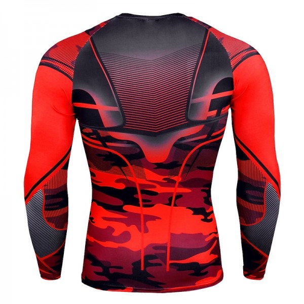 Men&#039;s Compression Shirt Running Shirt Long Sleeve Base Layer Athletic Spring Spandex Breathable Moisture Wicking Soft Fitness Gym Workout Running Sportswear Activewear Optical Illusion 3# 4# 5#