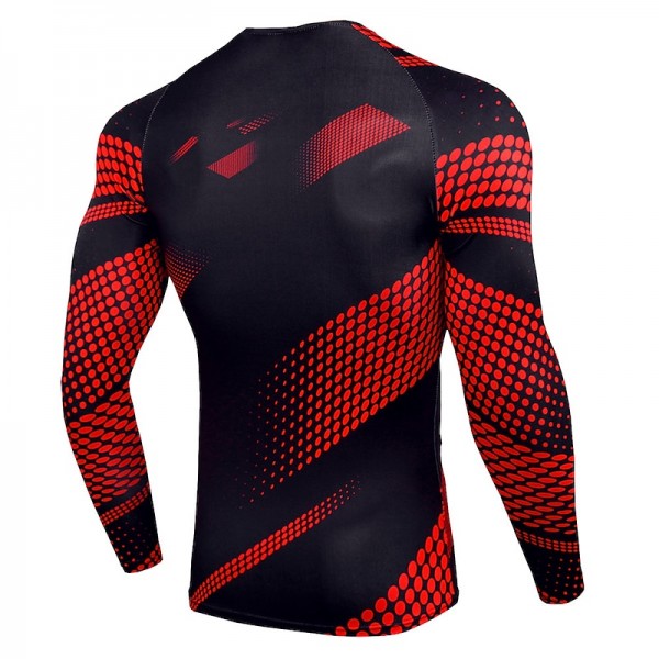 Men&#039;s Compression Shirt Running Shirt Long Sleeve Base Layer Athletic Spring Spandex Breathable Moisture Wicking Soft Fitness Gym Workout Running Sportswear Activewear Optical Illusion 3# 4# 5#
