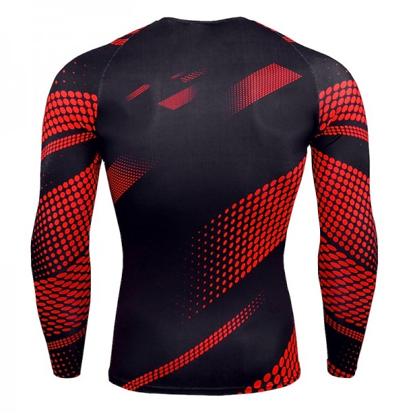 Men&#039;s Compression Shirt Running Shirt Long Sleeve Base Layer Athletic Spring Spandex Breathable Moisture Wicking Soft Fitness Gym Workout Running Sportswear Activewear Optical Illusion 3# 4# 5#