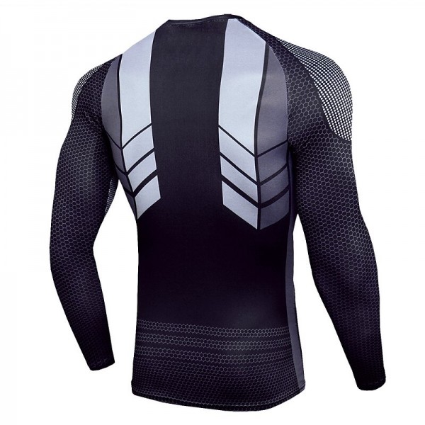 Men&#039;s Compression Shirt Running Shirt Long Sleeve Base Layer Athletic Spring Spandex Breathable Moisture Wicking Soft Fitness Gym Workout Running Sportswear Activewear Optical Illusion 3# 4# 5#