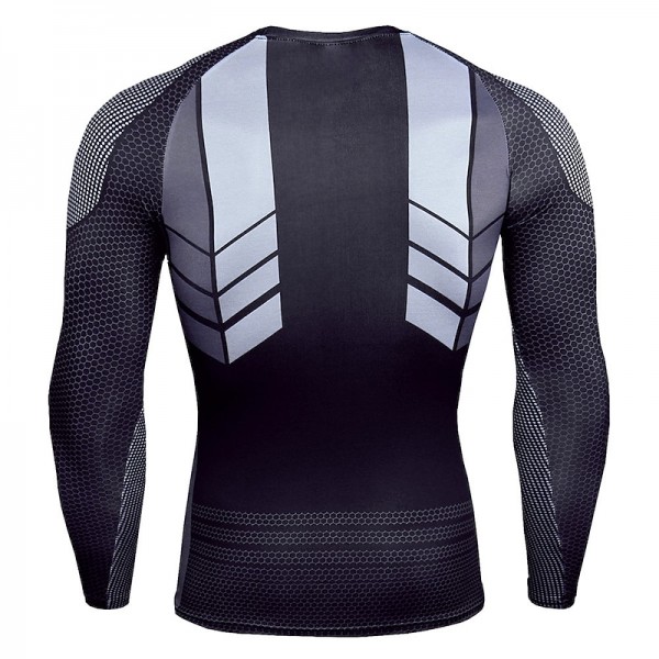 Men&#039;s Compression Shirt Running Shirt Long Sleeve Base Layer Athletic Spring Spandex Breathable Moisture Wicking Soft Fitness Gym Workout Running Sportswear Activewear Optical Illusion 3# 4# 5#