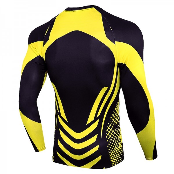 Men&#039;s Compression Shirt Running Shirt Long Sleeve Base Layer Athletic Spring Spandex Breathable Moisture Wicking Soft Fitness Gym Workout Running Sportswear Activewear Optical Illusion 3# 4# 5#