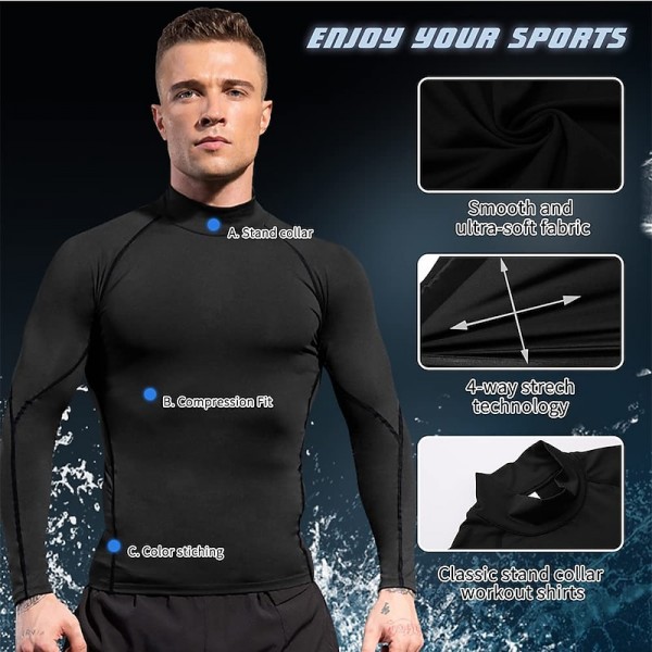 Arsuxeo Men's Compression Shirt Running Shirt Stripe-Trim Reflective Strip Long Sleeve Base Layer Athletic Fall Polyester Breathable Moisture Wicking Soft Running Active Training Jogging Sportswear Arsuxeo Men's Compression Shirt Running Shirt Stripe-Trim Reflective Strip Long Sleeve Base Layer Athletic Fall Polyester Breathable Moisture Wicking Soft Running Active Training Jogging Sportswear