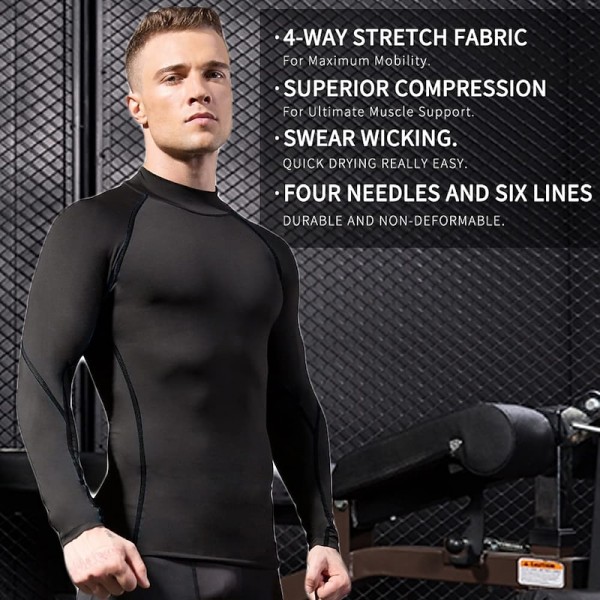 Arsuxeo Men's Compression Shirt Running Shirt Stripe-Trim Reflective Strip Long Sleeve Base Layer Athletic Fall Polyester Breathable Moisture Wicking Soft Running Active Training Jogging Sportswear Arsuxeo Men's Compression Shirt Running Shirt Stripe-Trim Reflective Strip Long Sleeve Base Layer Athletic Fall Polyester Breathable Moisture Wicking Soft Running Active Training Jogging Sportswear