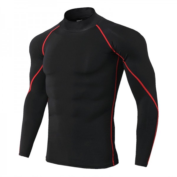 Arsuxeo Men's Compression Shirt Running Shirt Stripe-Trim Reflective Strip Long Sleeve Base Layer Athletic Fall Polyester Breathable Moisture Wicking Soft Running Active Training Jogging Sportswear Arsuxeo Men's Compression Shirt Running Shirt Stripe-Trim Reflective Strip Long Sleeve Base Layer Athletic Fall Polyester Breathable Moisture Wicking Soft Running Active Training Jogging Sportswear