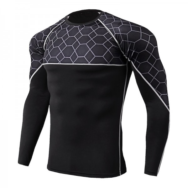 Arsuxeo Men's Compression Shirt Running Shirt Stripe-Trim Reflective Strip Long Sleeve Base Layer Athletic Fall Polyester Breathable Moisture Wicking Soft Running Active Training Jogging Sportswear Arsuxeo Men's Compression Shirt Running Shirt Stripe-Trim Reflective Strip Long Sleeve Base Layer Athletic Fall Polyester Breathable Moisture Wicking Soft Running Active Training Jogging Sportswear