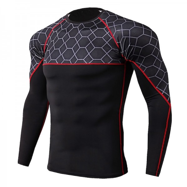 Arsuxeo Men's Compression Shirt Running Shirt Stripe-Trim Reflective Strip Long Sleeve Base Layer Athletic Fall Polyester Breathable Moisture Wicking Soft Running Active Training Jogging Sportswear Arsuxeo Men's Compression Shirt Running Shirt Stripe-Trim Reflective Strip Long Sleeve Base Layer Athletic Fall Polyester Breathable Moisture Wicking Soft Running Active Training Jogging Sportswear
