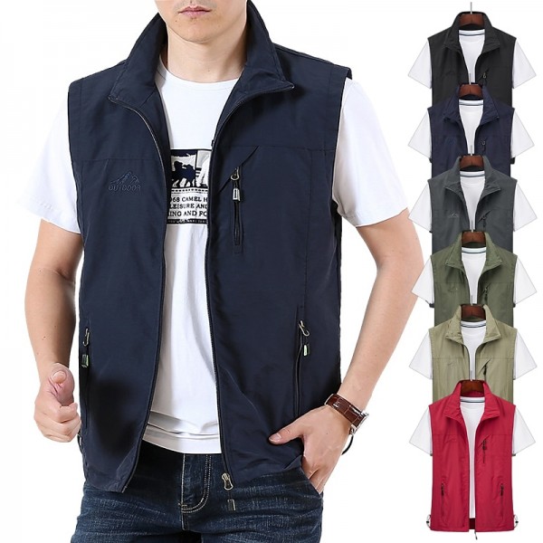 Men's Waterproof Fishing Vest Hiking Vest Sleeveless Outerwear Jacket Zip Top Outdoor Windproof Ultra Light (UL) Quick Dry Autumn / Fall Spring Back Venting Design Chinlon Solid Color Red Army Green Men's Waterproof Fishing Vest Hiking Vest Sleeveless Outerwear Jacket Zip Top Outdoor Windproof Ultra Light (UL) Quick Dry Autumn / Fall Spring Back Venting Design Chinlon Solid Color Red Army Green