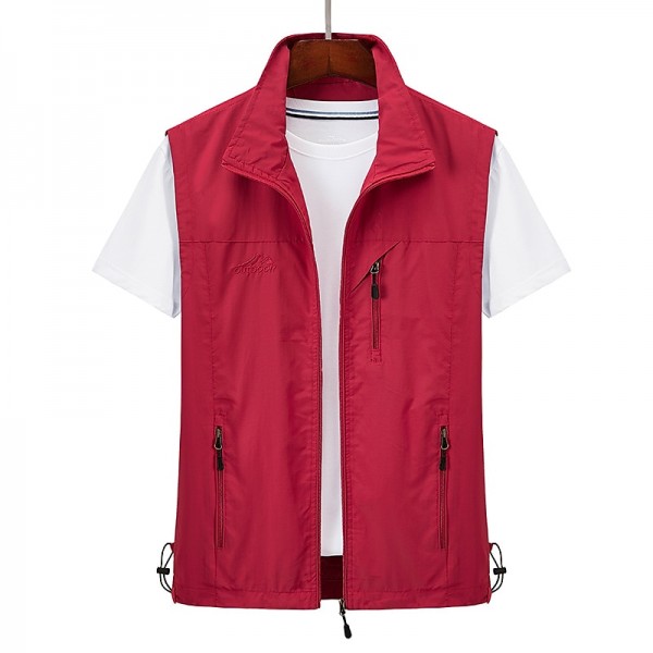 Men's Waterproof Fishing Vest Hiking Vest Sleeveless Outerwear Jacket Zip Top Outdoor Windproof Ultra Light (UL) Quick Dry Autumn / Fall Spring Back Venting Design Chinlon Solid Color Red Army Green Men's Waterproof Fishing Vest Hiking Vest Sleeveless Outerwear Jacket Zip Top Outdoor Windproof Ultra Light (UL) Quick Dry Autumn / Fall Spring Back Venting Design Chinlon Solid Color Red Army Green