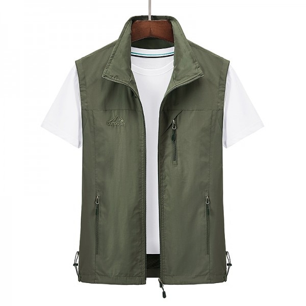 Men's Waterproof Fishing Vest Hiking Vest Sleeveless Outerwear Jacket Zip Top Outdoor Windproof Ultra Light (UL) Quick Dry Autumn / Fall Spring Back Venting Design Chinlon Solid Color Red Army Green Men's Waterproof Fishing Vest Hiking Vest Sleeveless Outerwear Jacket Zip Top Outdoor Windproof Ultra Light (UL) Quick Dry Autumn / Fall Spring Back Venting Design Chinlon Solid Color Red Army Green