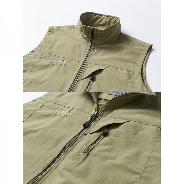 Men's Waterproof Fishing Vest Hiking Vest Sleeveless Outerwear Jacket Zip Top Outdoor Windproof Ultra Light (UL) Quick Dry Autumn / Fall Spring Back Venting Design Chinlon Solid Color Red Army Green Men's Waterproof Fishing Vest Hiking Vest Sleeveless Outerwear Jacket Zip Top Outdoor Windproof Ultra Light (UL) Quick Dry Autumn / Fall Spring Back Venting Design Chinlon Solid Color Red Army Green