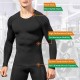 Men&#039;s Compression Shirt Running Shirt Long Sleeve Base Layer Athletic Summer Spandex Breathable Moisture Wicking Soft Fitness Gym Workout Running Sportswear Activewear Solid Colored Black+White+Navy