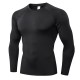 Men&#039;s Compression Shirt Running Shirt Long Sleeve Base Layer Athletic Summer Spandex Breathable Moisture Wicking Soft Fitness Gym Workout Running Sportswear Activewear Solid Colored Black+White+Navy