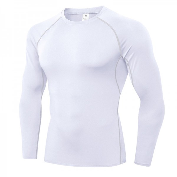 Men&#039;s Compression Shirt Running Shirt Long Sleeve Base Layer Athletic Summer Spandex Breathable Moisture Wicking Soft Fitness Gym Workout Running Sportswear Activewear Solid Colored Black+White+Navy