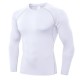 Men&#039;s Compression Shirt Running Shirt Long Sleeve Base Layer Athletic Summer Spandex Breathable Moisture Wicking Soft Fitness Gym Workout Running Sportswear Activewear Solid Colored Black+White+Navy