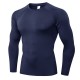 Men&#039;s Compression Shirt Running Shirt Long Sleeve Base Layer Athletic Summer Spandex Breathable Moisture Wicking Soft Fitness Gym Workout Running Sportswear Activewear Solid Colored Black+White+Navy