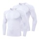 Men&#039;s Compression Shirt Running Shirt Long Sleeve Base Layer Athletic Summer Spandex Breathable Moisture Wicking Soft Fitness Gym Workout Running Sportswear Activewear Solid Colored Black+White+Navy