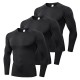 Men&#039;s Compression Shirt Running Shirt Long Sleeve Base Layer Athletic Summer Spandex Breathable Moisture Wicking Soft Fitness Gym Workout Running Sportswear Activewear Solid Colored Black+White+Navy