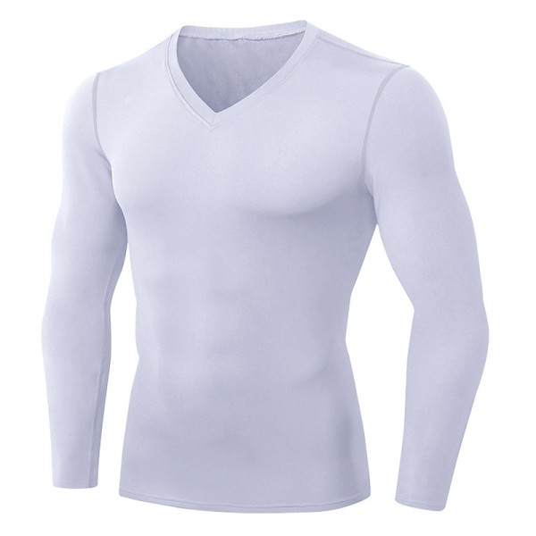 Men&#039;s Compression Shirt Running Shirt Long Sleeve Tee Tshirt Athletic Athleisure Winter V Neck Fleece Thermal Warm Breathable Quick Dry Fitness Gym Workout Running Sportswear Activewear Solid Colored