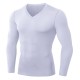 Men&#039;s Compression Shirt Running Shirt Long Sleeve Tee Tshirt Athletic Athleisure Winter V Neck Fleece Thermal Warm Breathable Quick Dry Fitness Gym Workout Running Sportswear Activewear Solid Colored
