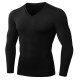 Men&#039;s Compression Shirt Running Shirt Long Sleeve Tee Tshirt Athletic Athleisure Winter V Neck Fleece Thermal Warm Breathable Quick Dry Fitness Gym Workout Running Sportswear Activewear Solid Colored