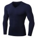 Men&#039;s Compression Shirt Running Shirt Long Sleeve Tee Tshirt Athletic Athleisure Winter V Neck Fleece Thermal Warm Breathable Quick Dry Fitness Gym Workout Running Sportswear Activewear Solid Colored