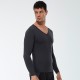 Men&#039;s Compression Shirt Running Shirt Long Sleeve Tee Tshirt Athletic Athleisure Winter V Neck Fleece Thermal Warm Breathable Quick Dry Fitness Gym Workout Running Sportswear Activewear Solid Colored