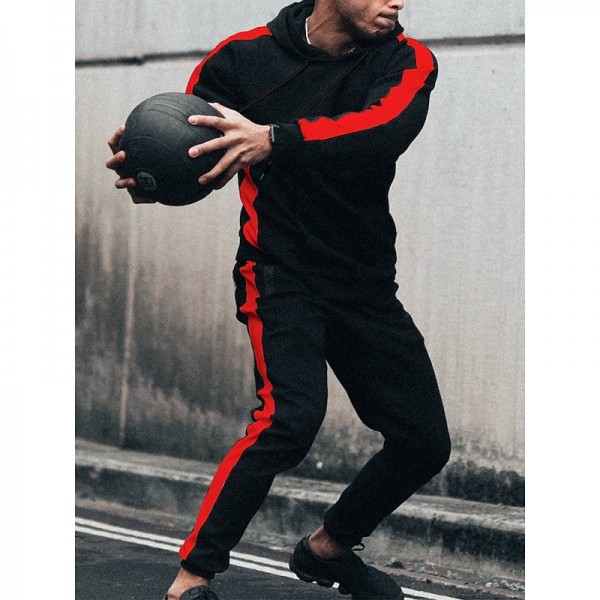 Men's Tracksuit Sweatsuit 2 Piece Street Winter Long Sleeve Thermal Warm Breathable Moisture Wicking Fitness Gym Workout Running Sportswear Activewear Stripes Black Yellow Red Men's Tracksuit Sweatsuit 2 Piece Street Winter Long Sleeve Thermal Warm Breathable Moisture Wicking Fitness Gym Workout Running Sportswear Activewear Stripes Black Yellow Red