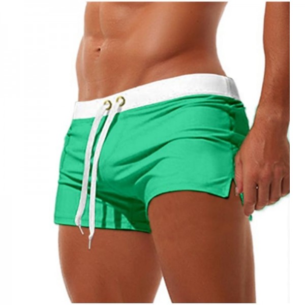Men&#039;s Board Shorts Swim Shorts Swim Trunks Drawstring with Mesh lining Split Solid Color Breathable Quick Dry Athletic Beach Swimming Pool Chic &amp; Modern Casual / Sporty Grass Green Black Stretchy