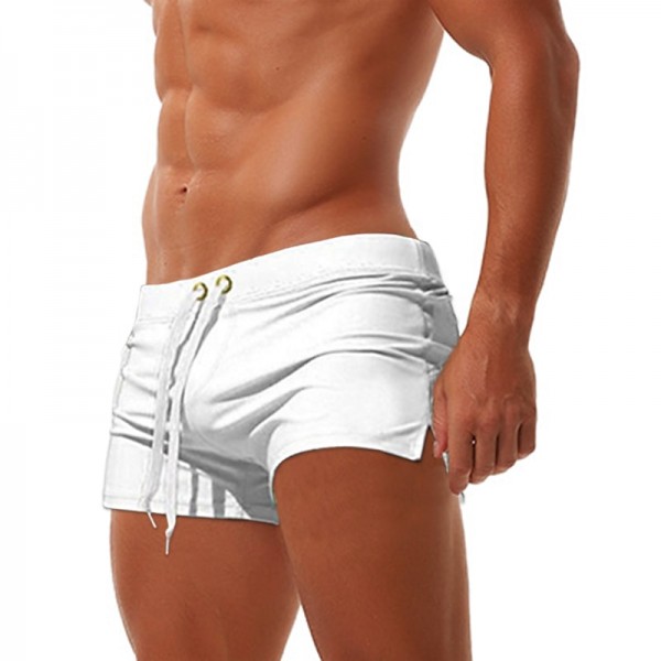 Men&#039;s Board Shorts Swim Shorts Swim Trunks Drawstring with Mesh lining Split Solid Color Breathable Quick Dry Athletic Beach Swimming Pool Chic &amp; Modern Casual / Sporty Grass Green Black Stretchy
