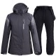Men's Women's Ski Jacket with Bib Pants Outdoor Winter Thermal Warm Waterproof Windproof Breathable Hooded Clothing Suit for Snowboarding Ski Mountain / Cotton Men's Women's Ski Jacket with Bib Pants Outdoor Winter Thermal Warm Waterproof Windproof Breathable Hooded Clothing Suit for Snowboarding Ski Mountain / Cotton