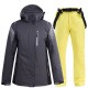 Men's Women's Ski Jacket with Bib Pants Outdoor Winter Thermal Warm Waterproof Windproof Breathable Hooded Clothing Suit for Snowboarding Ski Mountain / Cotton Men's Women's Ski Jacket with Bib Pants Outdoor Winter Thermal Warm Waterproof Windproof Breathable Hooded Clothing Suit for Snowboarding Ski Mountain / Cotton