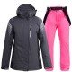 Men's Women's Ski Jacket with Bib Pants Outdoor Winter Thermal Warm Waterproof Windproof Breathable Hooded Clothing Suit for Snowboarding Ski Mountain / Cotton Men's Women's Ski Jacket with Bib Pants Outdoor Winter Thermal Warm Waterproof Windproof Breathable Hooded Clothing Suit for Snowboarding Ski Mountain / Cotton