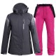 Men's Women's Ski Jacket with Bib Pants Outdoor Winter Thermal Warm Waterproof Windproof Breathable Hooded Clothing Suit for Snowboarding Ski Mountain / Cotton Men's Women's Ski Jacket with Bib Pants Outdoor Winter Thermal Warm Waterproof Windproof Breathable Hooded Clothing Suit for Snowboarding Ski Mountain / Cotton