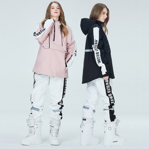 ARCTIC QUEEN Men&#039;s Women&#039;s Ski Jacket with Pants Ski Suit Outdoor Winter Thermal Warm Reflective Waterproof Windproof Hooded 1/4 Zip Pullover Snow Suit for Skiing Snowboarding Winter Sports Mountain