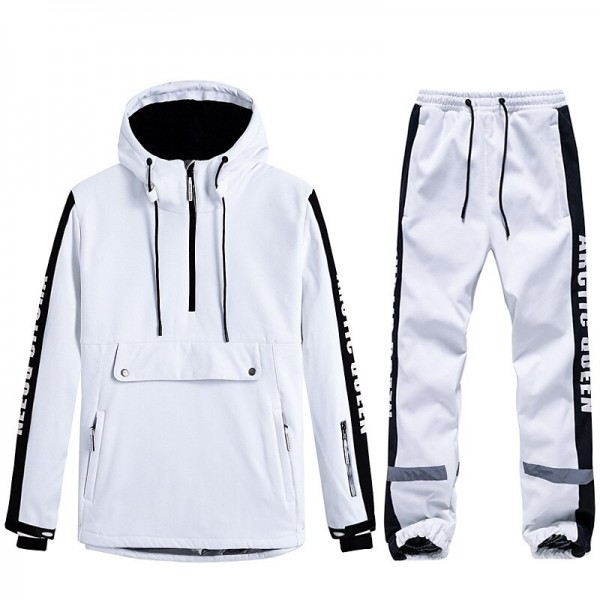 ARCTIC QUEEN Men's Women's Ski Jacket with Pants Ski Suit Outdoor Winter Thermal Warm Reflective Waterproof Windproof Hooded 1/4 Zip Pullover Snow Suit for Skiing Snowboarding Winter Sports Mountain ARCTIC QUEEN Men's Women's Ski Jacket with Pants Ski Suit Outdoor Winter Thermal Warm Reflective Waterproof Windproof Hooded 1/4 Zip Pullover Snow Suit for Skiing Snowboarding Winter Sports Mountain