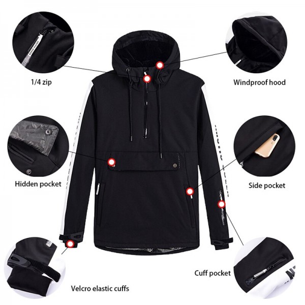 ARCTIC QUEEN Men's Women's Ski Jacket with Pants Ski Suit Outdoor Winter Thermal Warm Reflective Waterproof Windproof Hooded 1/4 Zip Pullover Snow Suit for Skiing Snowboarding Winter Sports Mountain ARCTIC QUEEN Men's Women's Ski Jacket with Pants Ski Suit Outdoor Winter Thermal Warm Reflective Waterproof Windproof Hooded 1/4 Zip Pullover Snow Suit for Skiing Snowboarding Winter Sports Mountain