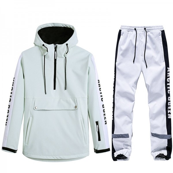 ARCTIC QUEEN Men's Women's Ski Jacket with Pants Ski Suit Outdoor Winter Thermal Warm Reflective Waterproof Windproof Hooded 1/4 Zip Pullover Snow Suit for Skiing Snowboarding Winter Sports Mountain ARCTIC QUEEN Men's Women's Ski Jacket with Pants Ski Suit Outdoor Winter Thermal Warm Reflective Waterproof Windproof Hooded 1/4 Zip Pullover Snow Suit for Skiing Snowboarding Winter Sports Mountain