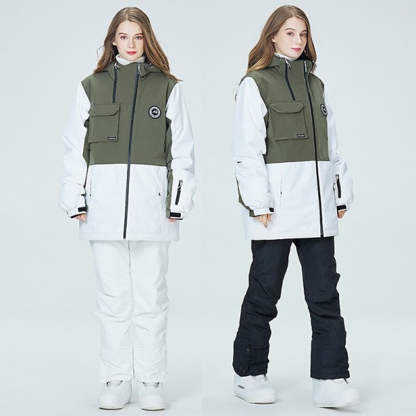 ARCTIC QUEEN Men's Women's Ski Jacket with Bib Pants Ski Suit Outdoor Winter Thermal Warm Waterproof Windproof Breathable Detachable Hood Snow Suit Clothing Suit for Skiing Camping Snowboarding ARCTIC QUEEN Men's Women's Ski Jacket with Bib Pants Ski Suit Outdoor Winter Thermal Warm Waterproof Windproof Breathable Detachable Hood Snow Suit Clothing Suit for Skiing Camping Snowboarding